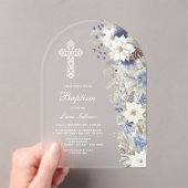 Winter Baptism Frosted Acryl Uitnodigingen (Insitu (Draagbaar))