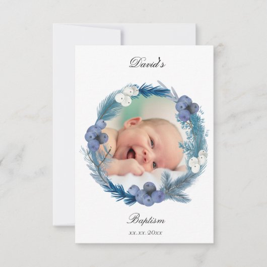 winter Baptism small thank you cards Kaart (Voorkant)