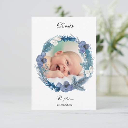 winter Baptism small thank you cards Kaart (Staand voorkant)
