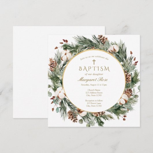 Winter Baptism Uitnodiging (Voorkant / Achterkant)