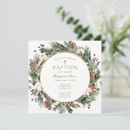 Winter Baptism Uitnodiging (Staand voorkant)