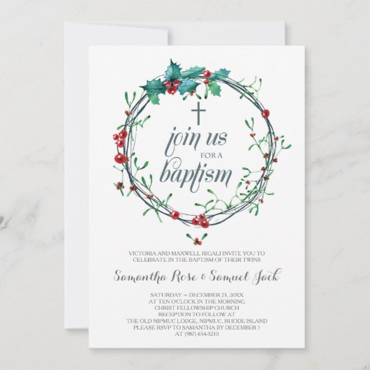 Winter Baptism Uitnodiging Sjabloon (Voorkant)