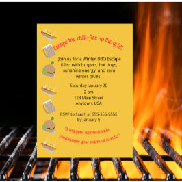 Winter Barbeque Invitation Kaart