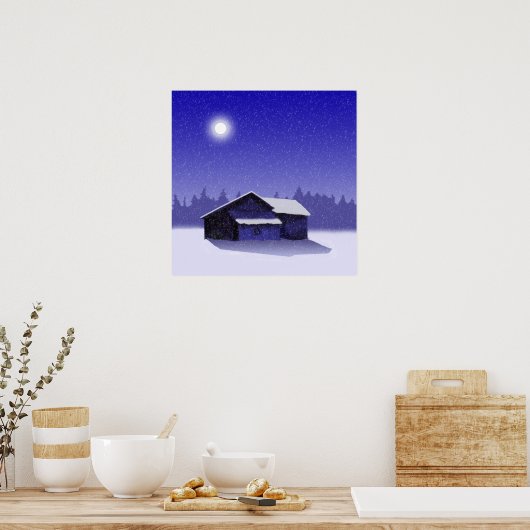 Winter Barn 2 Poster (Keuken)