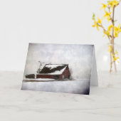 Winter Barn alle gelegenheden Kaart (Gele Bloem)