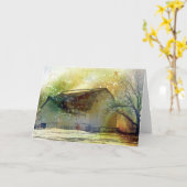 Winter Barn alle gelegenheden Kaart (Gele Bloem)