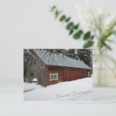Winter Barn Briefkaart (Staand voorkant)