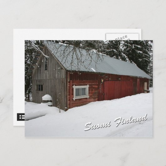 Winter Barn Briefkaart (Voorkant / Achterkant)