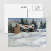 "Winter Barn" Briefkaart landwegen (Voorkant / Achterkant)