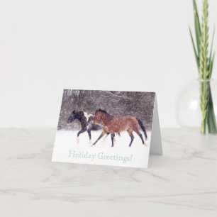 Winter Barn Horse Christmas Wenskaart Feestdagen Kaart