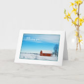 Winter Barn Kaart (Gele Bloem)
