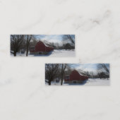 Winter Barn Mini Bladwijzer Visitekaartje (Voorkant / Achterkant)