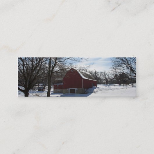 Winter Barn Mini Bladwijzer Visitekaartje (Voorkant)