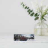 Winter Barn Mini Bladwijzer Visitekaartje (Staand voorkant)