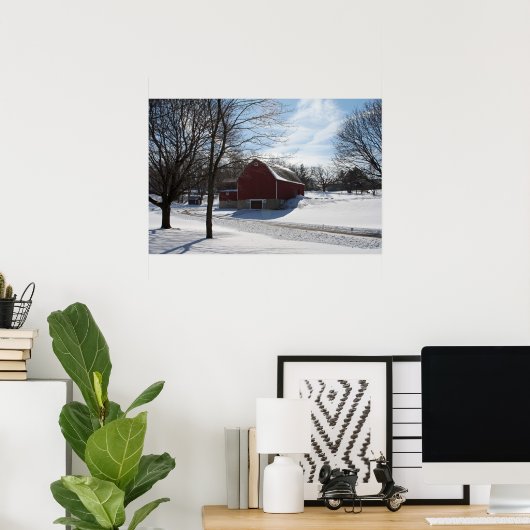 Winter Barn Poster (Thuiskantoor)