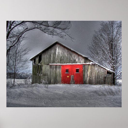 Winter Barn Poster (Voorkant)