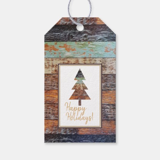 Winter Barn, Prettige feestdagen Cadeaulabel (Voorkant)