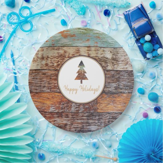 Winter Barn, Prettige feestdagen Papieren Bordje (Feest)