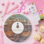 Winter Barn, Prettige feestdagen Papieren Bordje (Feest)