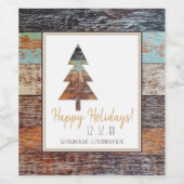 Winter Barn, Prettige feestdagen Wijn Etiket (Enkel label)