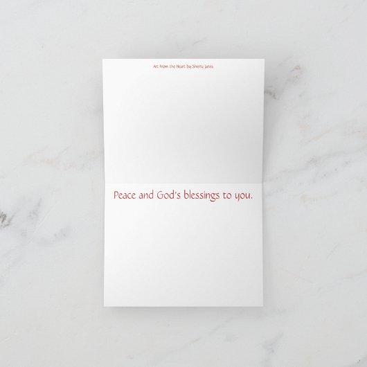 Winter Barn Scene, krans op post en kardinaal Feestdagen Kaart (Binnen)