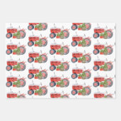 Winter Barn Tractor & Truck Trio Inpakpapier Vel (Voorkant 3)