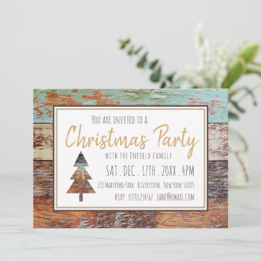 Winter Barn, uitnodiging voor kerstfeest (Staand voorkant)