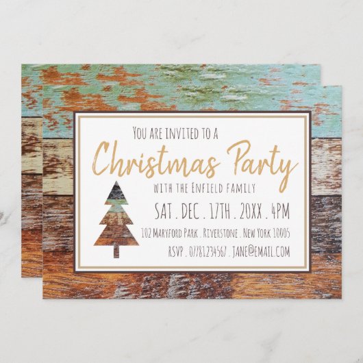 Winter Barn, uitnodiging voor kerstfeest (Voorkant / Achterkant)
