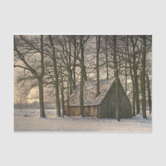 Winter-Barn-weefselpapier Tissuepapier (Voorkant)