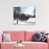 Winter Barn Wrapped Canvas Afdruk (Insitu (Woonkamer))