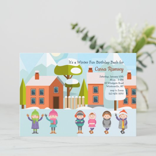 Winter Bash Uitnodiging (Staand voorkant)