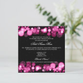 Winter Bat Mitswa Roze Sneeuwvlokken Lichten Kaart (Staand voorkant)