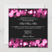 Winter Bat Mitswa Roze Sneeuwvlokken Lichten Kaart (Voorkant)