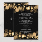 Winter Bat Mitzvah Gold Snowflakes Lights Kaart (Voorkant / Achterkant)