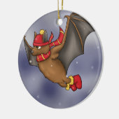 Winter Bat - Rood en Geel Keramisch Ornament (Links)