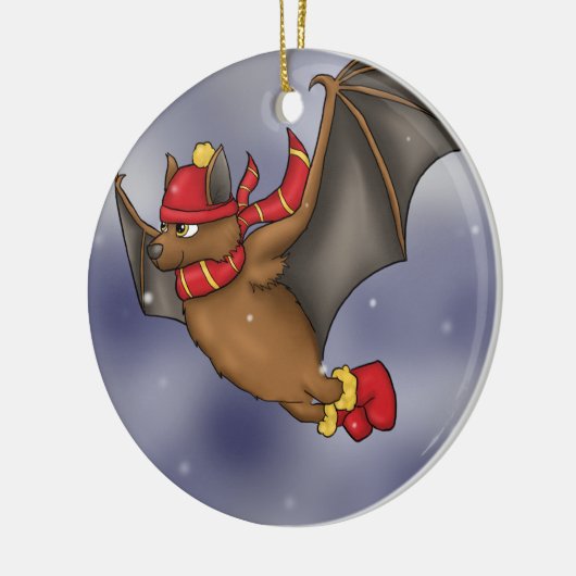 Winter Bat - Rood en Geel Keramisch Ornament (Links)
