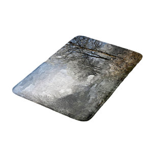 Winter Bayou Trees Landscape Waterverf Painting Badmat