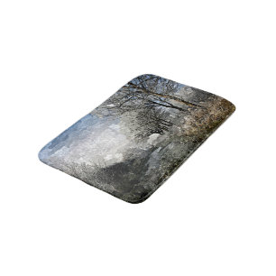 Winter Bayou Trees Landscape Waterverf Painting Badmat