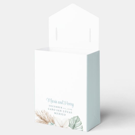 Winter Beach bruiloft Bedankdoosjes (Geopend)