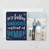 Winter Beach Kerstfoto Flat Holiday Kaart (Voorkant)