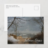 Winter Beach, Lake, Indiana Duinen NTL.Lakeshore Briefkaart (Voorkant / Achterkant)