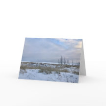 Winter Beach Landscape Foto Blank Wenskaart