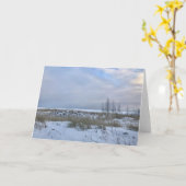 Winter Beach Landscape Foto Blank Wenskaart Kaart (Gele Bloem)