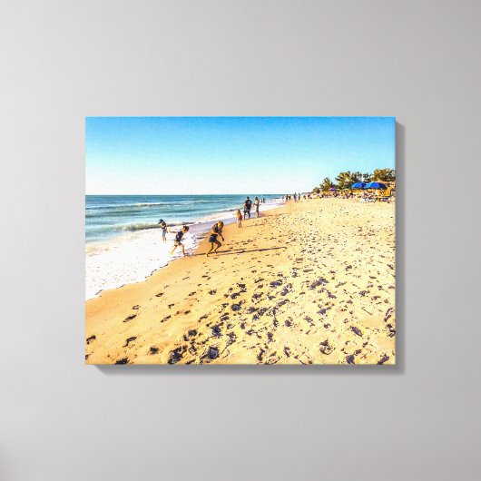 Winter Beach Scene Canvas Afdruk (Voorkant)