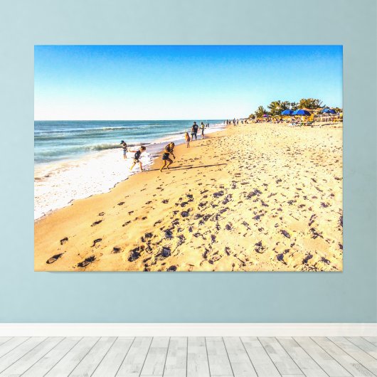 Winter Beach Scene Canvas Afdruk (Insitu (Houten vloer))