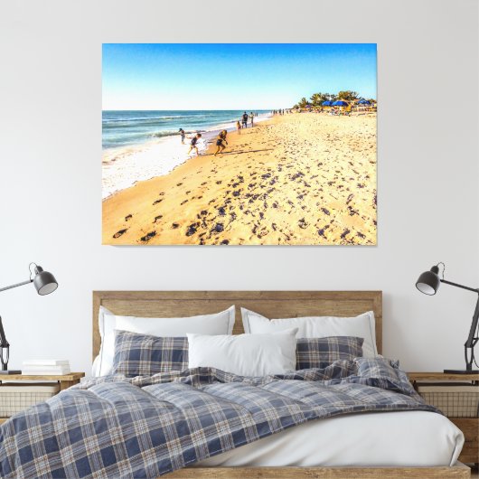 Winter Beach Scene Canvas Afdruk (Insitu (Slaapkamer))