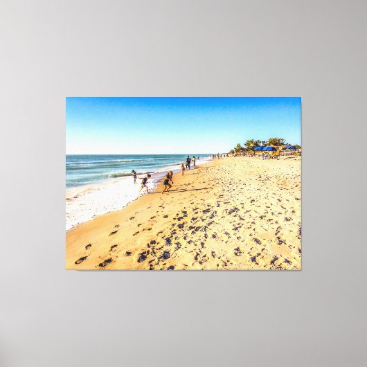 Winter Beach Scene Canvas Afdruk (Voorkant)