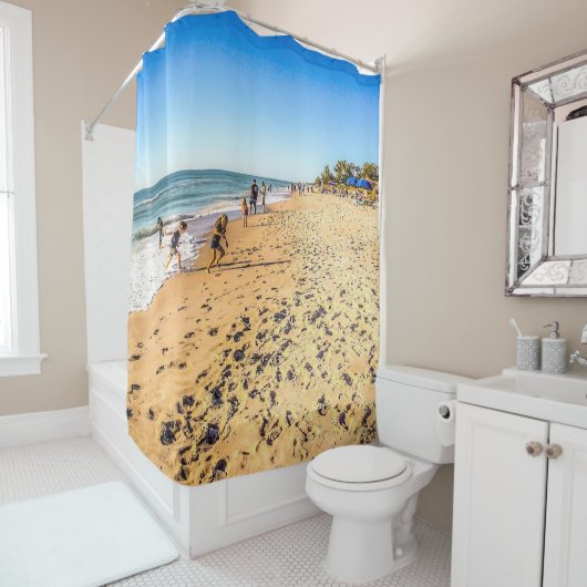 Winter Beach Scene Shower Curtain Douchegordijn (In situ)