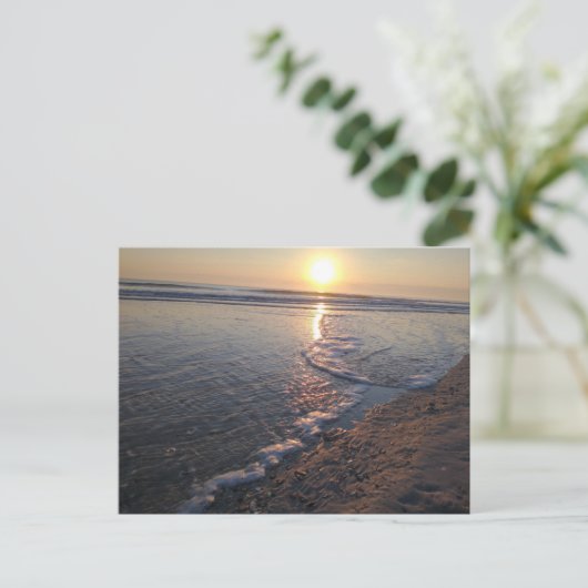 Winter Beach Sunrise Briefkaart (Staand voorkant)