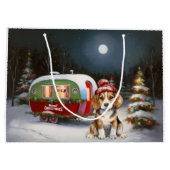 Winter Beagle Caravan Kerstavontuur Groot Cadeauzakje (Achterkant)
